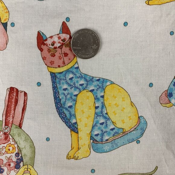 Alexander Henry Aunt Hattie's Handiwork Stuffed Toy Animals Cotton Fabric 1 Yard - Picture 7 of 8